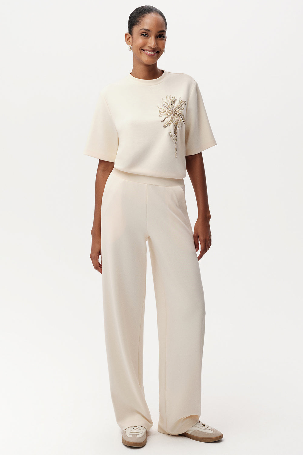 Exquise-Geniş Paça Regular örme Pantolon-PANTOLON-1-Milagron.com