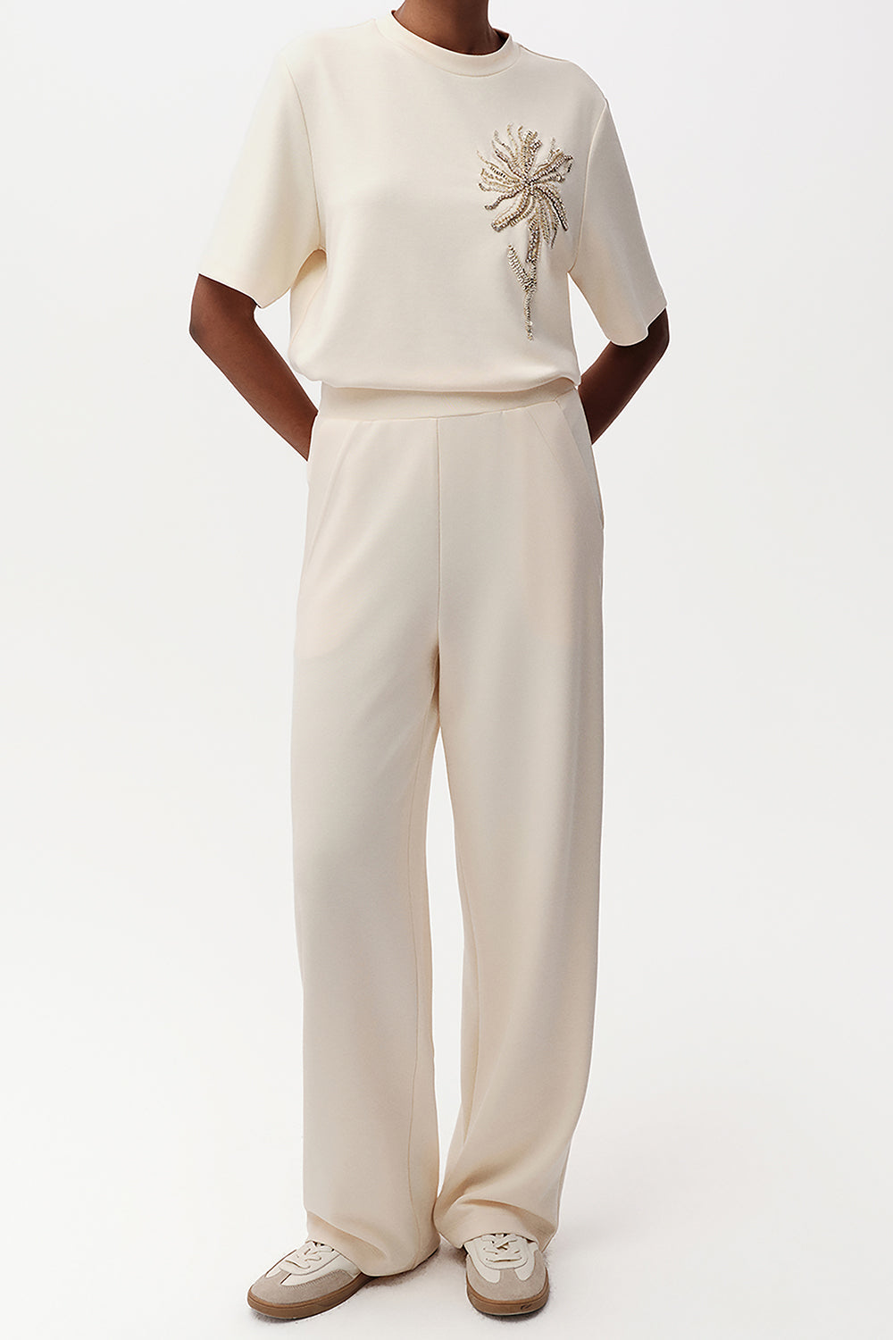 Exquise-Geniş Paça Regular örme Pantolon-PANTOLON-3-Milagron.com