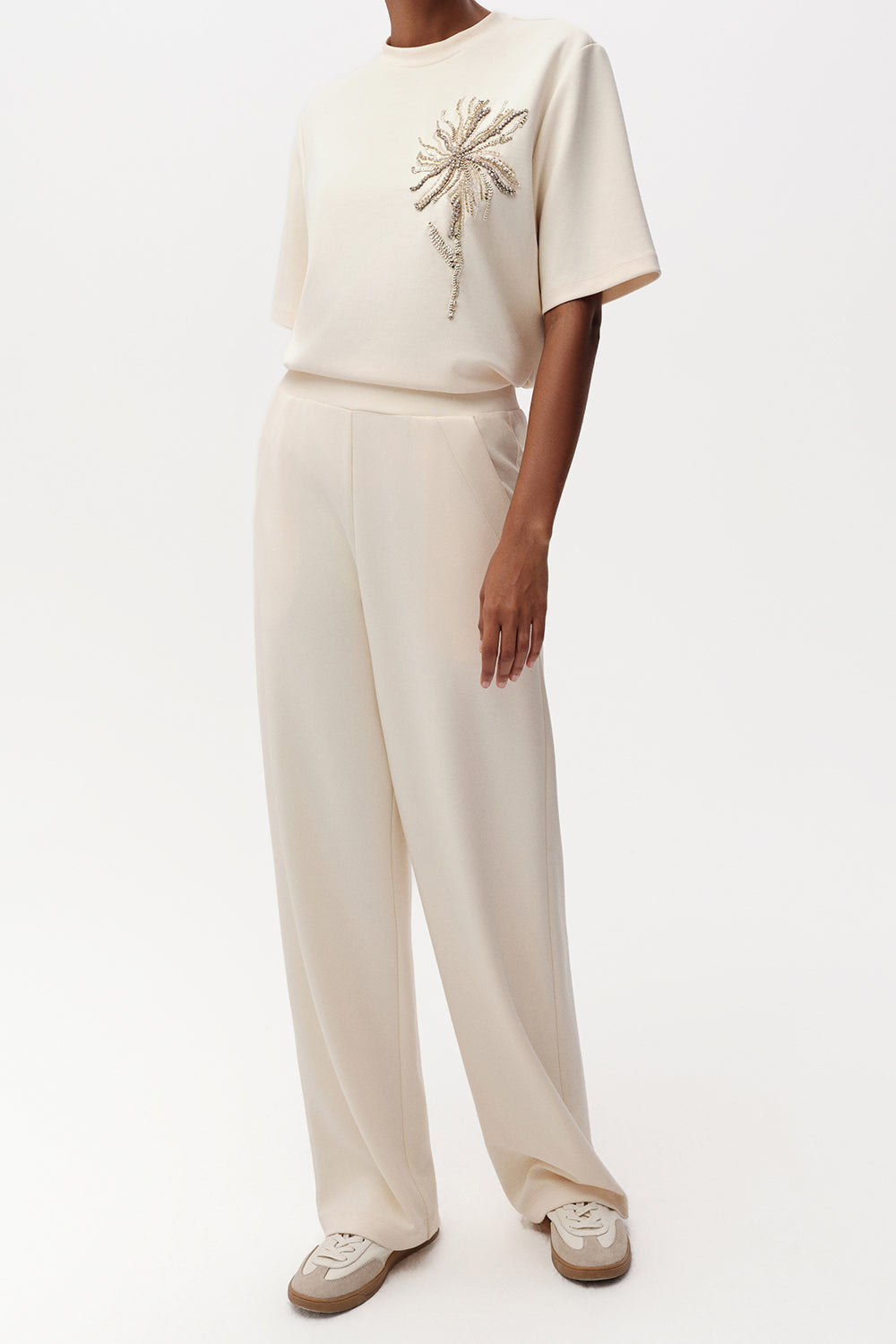 Exquise-Geniş Paça Regular örme Pantolon-PANTOLON-4-Milagron.com