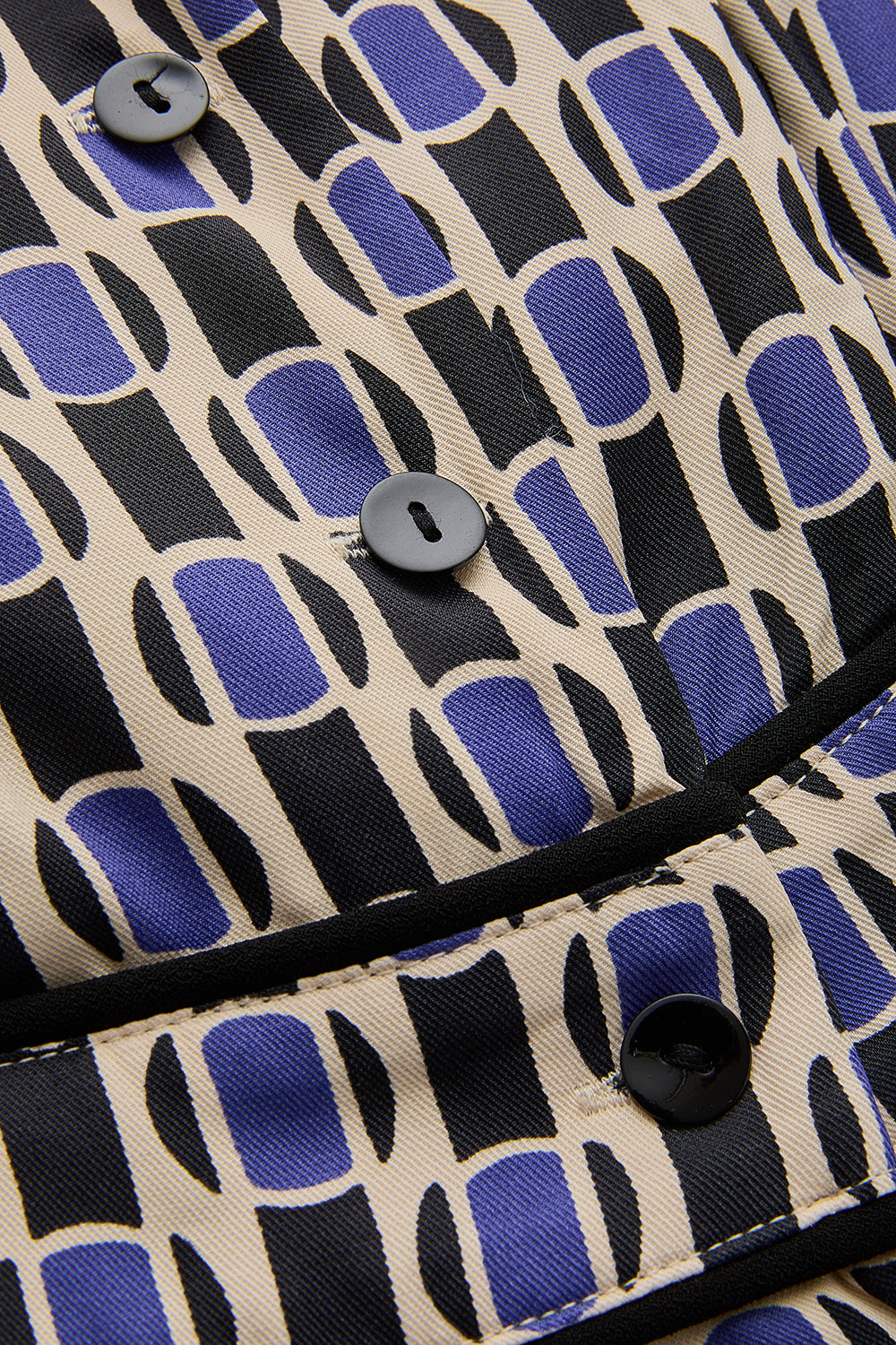 Exquise-Geometrik Desenli Bel Detaylı Midi Gömlek Elbise-ELBİSE-8-Milagron.com