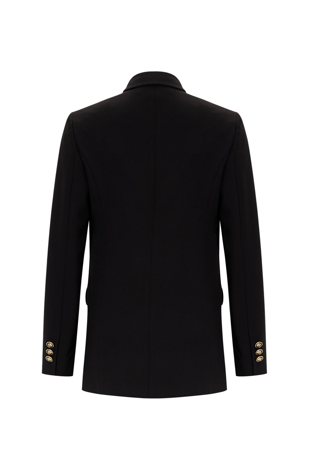 Exquise-Gold Düğme Detaylı Kruvaze Dokuma Blazer Ceket-CEKET-2-Milagron.com