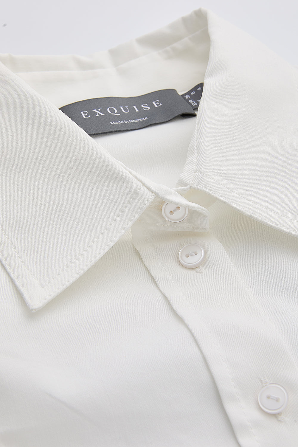 Gömlek Yaka Balon Kollu Bele Oturan Regular Kemik Gömlek