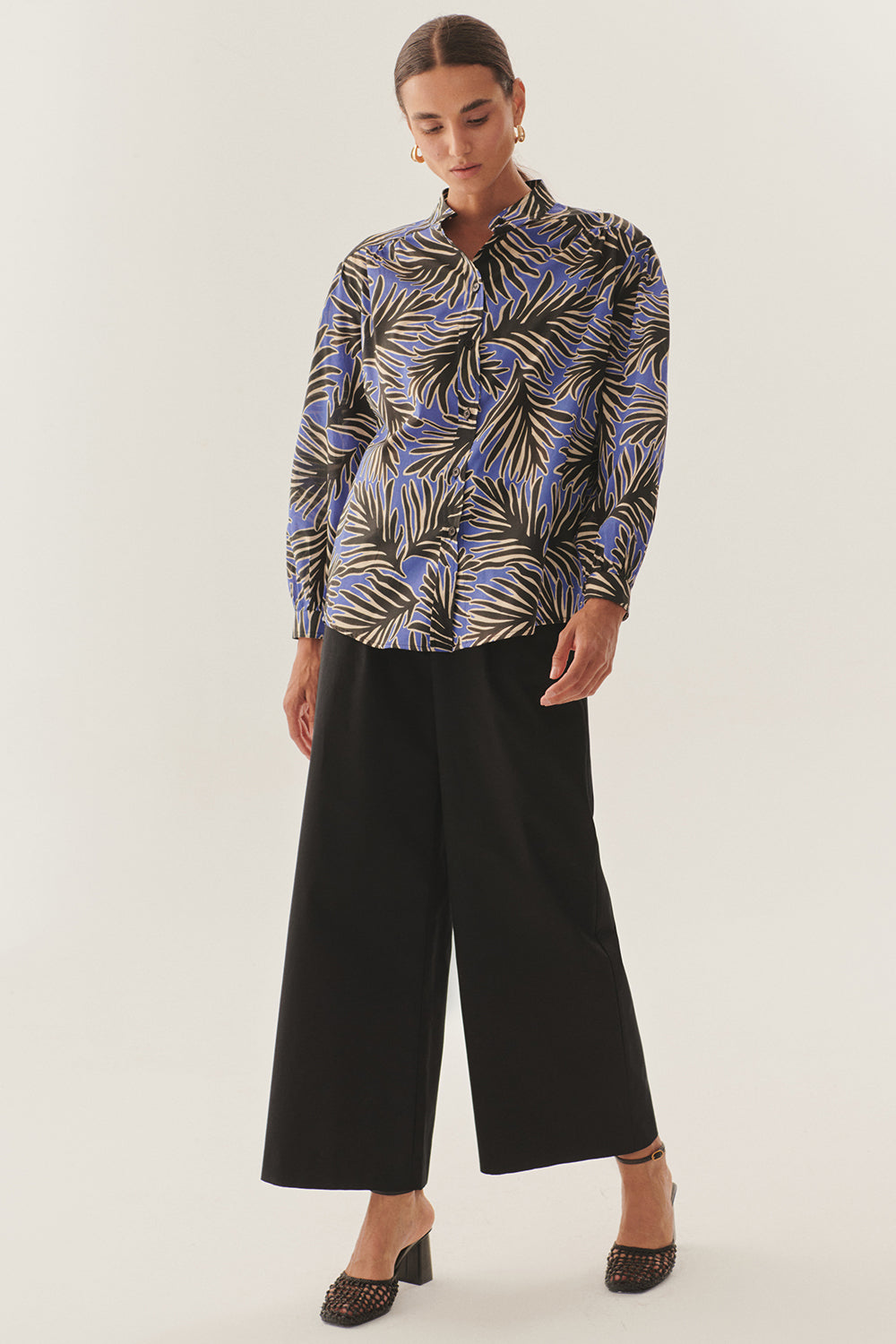 Exquise-Hakim Yaka Uzun Kol Rahat Kesim Desenli Pamuklu Gömlek-Gömlek-3-Milagron.com