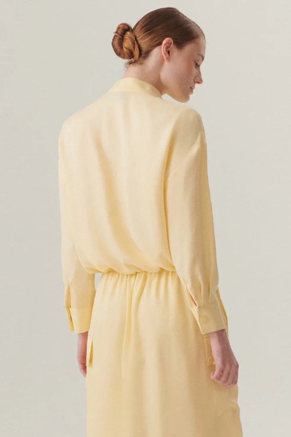 Hakim Yaka çift Cepli Ayarlanabilir Bağcıklı Rahat Kalıp Lyocell Ceket - 4