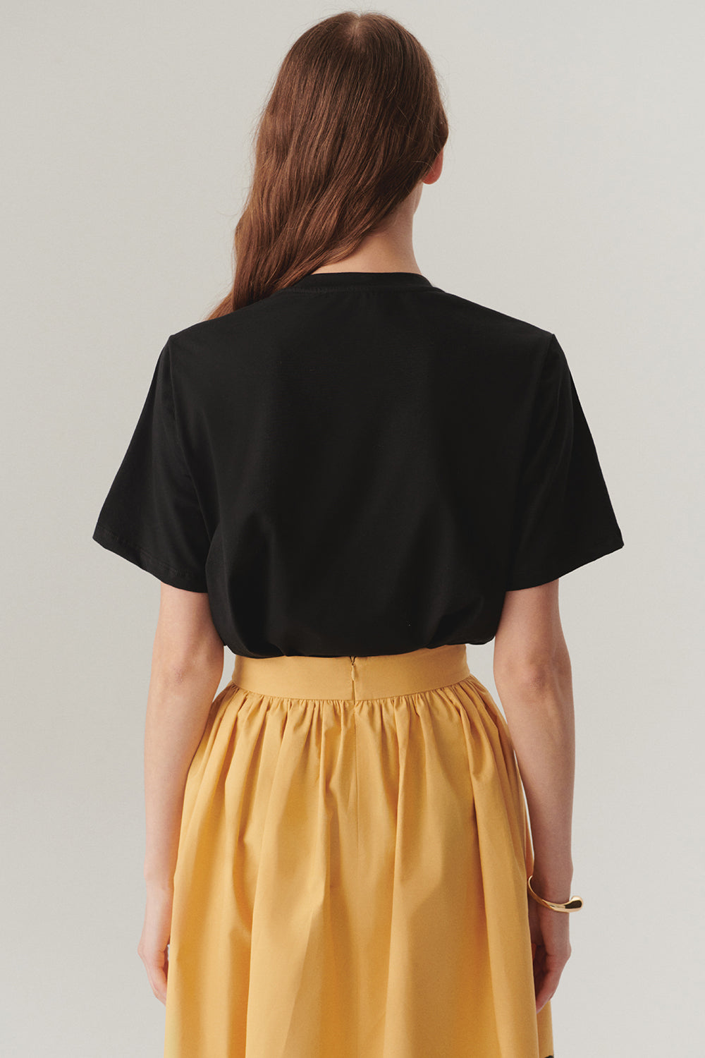 Exquise-İşleme Detaylı Siyah Regular Pamuklu örme Tişört-T-Shirts-5-Milagron.com