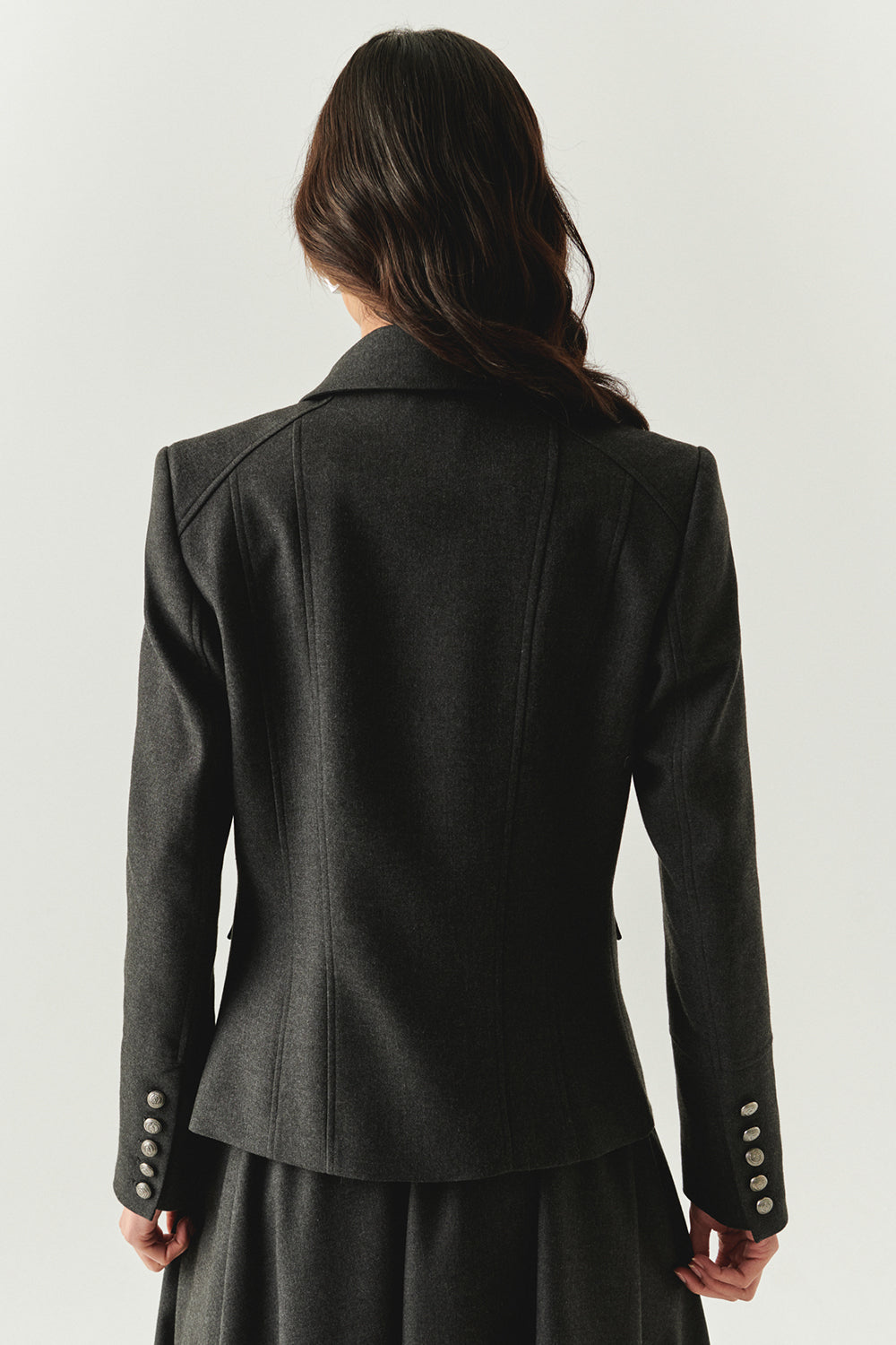 Exquise-Kapak Cepli Astarlı Slim Fit Gri Ceket-CEKET-2-Milagron.com