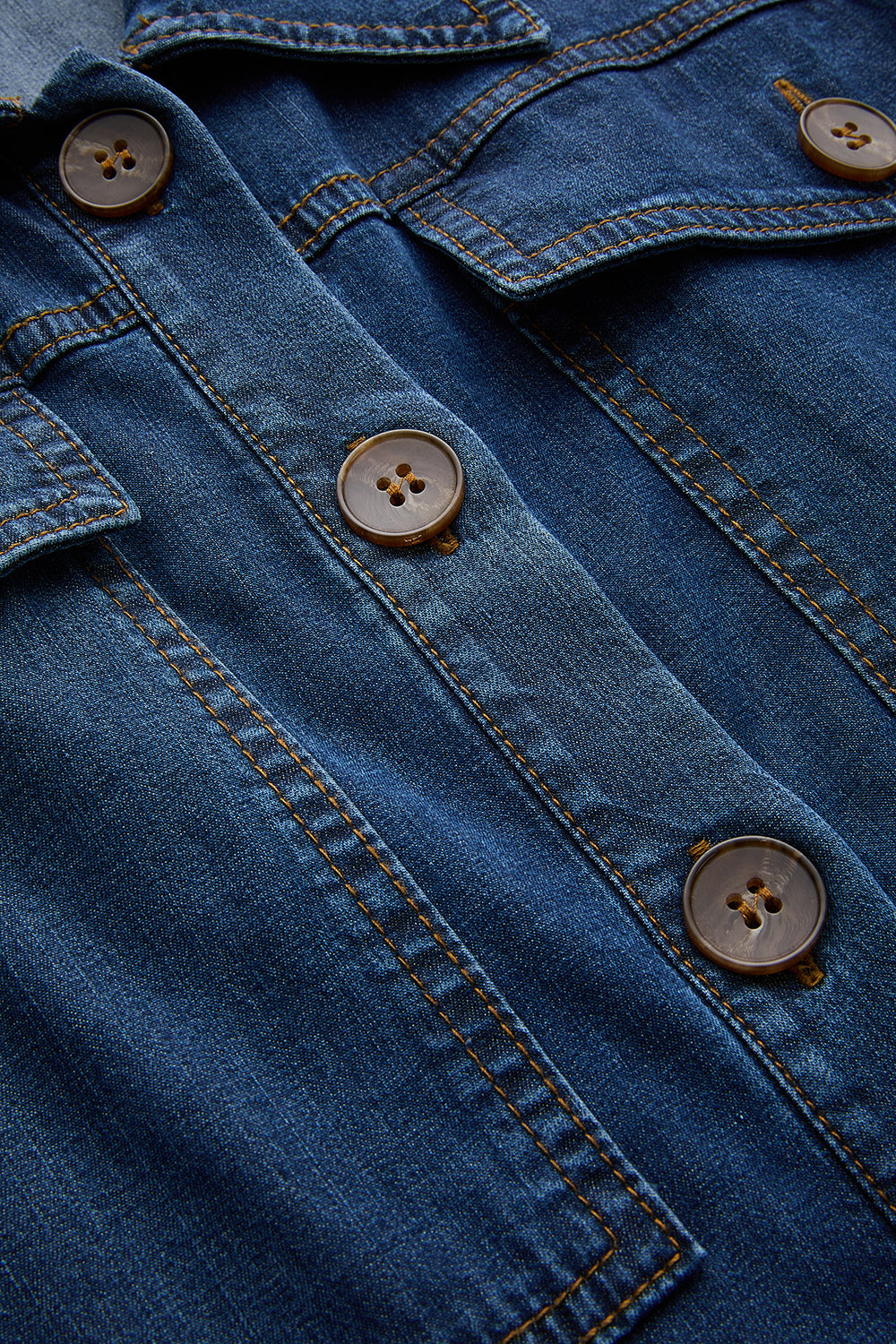 Exquise-Kemer Detaylı Denim Tulum-TULUM-7-Milagron.com