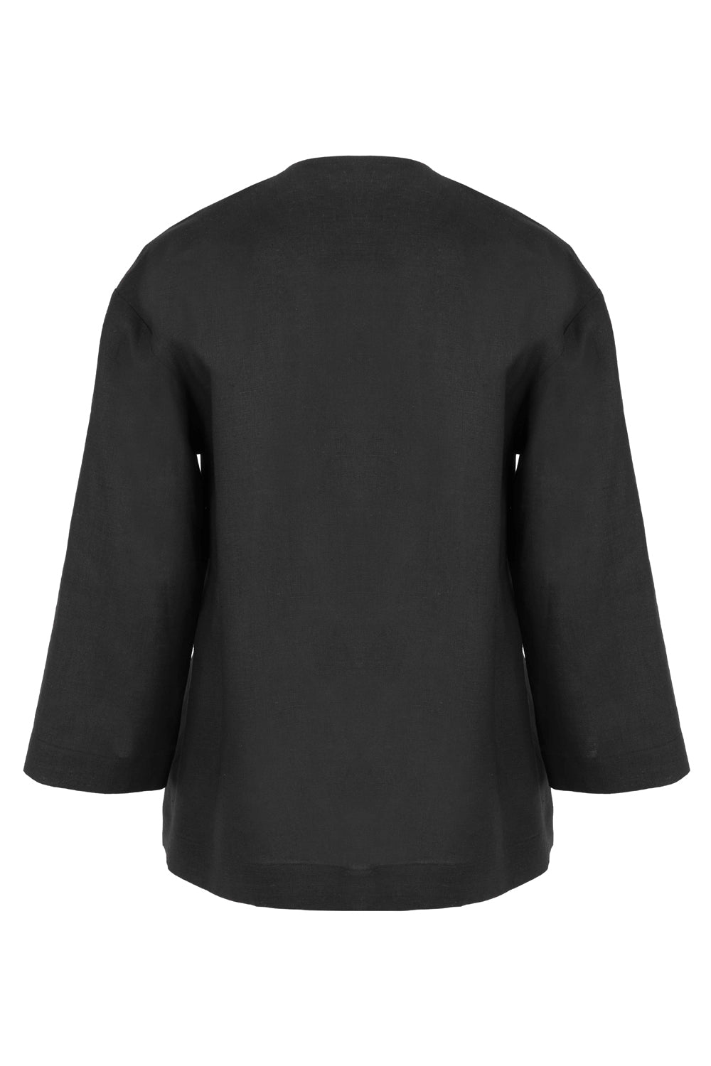 Exquise-Kendi Kumaşında Kemerli Nakış İşlemeli Rahat Kalıp Ceket-KİMONO-5-Milagron.com