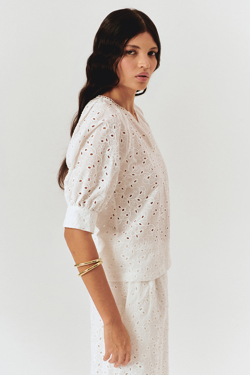 Exquise-Kısa Kol Fisto Kumaş Rahat Kalıp Siyah Bluz-Bluz-3-Milagron.com