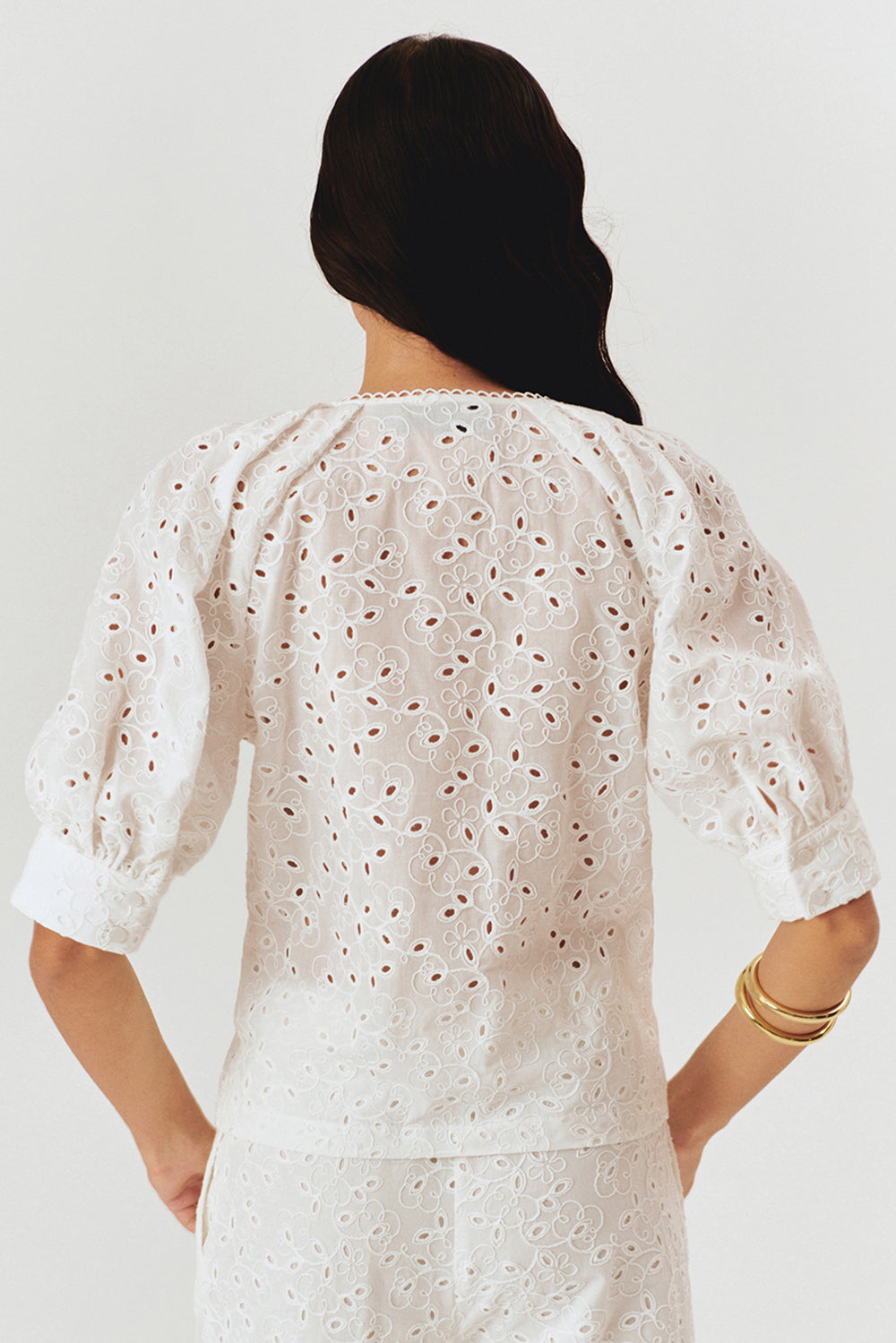 Exquise-Kısa Kol Fisto Kumaş Rahat Kalıp Siyah Bluz-Bluz-4-Milagron.com