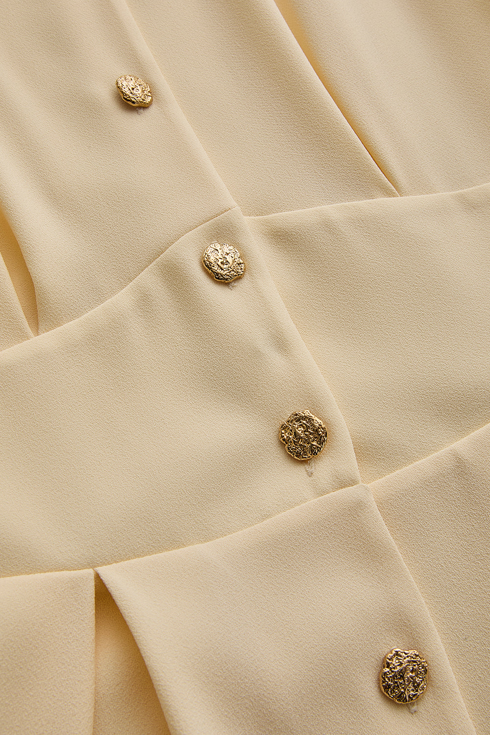 Exquise-Kısa Kol önden Düğmeli Bele Oturan Bej Elbise-ELBİSE-7-Milagron.com