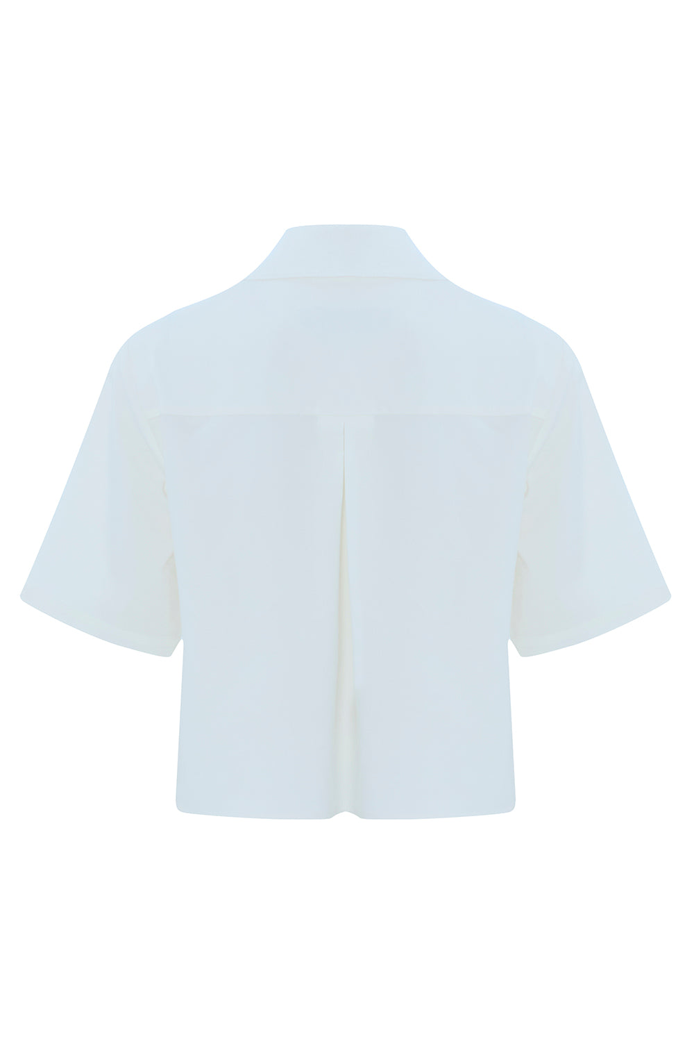 Exquise-Kısa Kollu Triko Garnili Poplin Regular Kemik Gömlek-GÖMLEK-8-Milagron.com