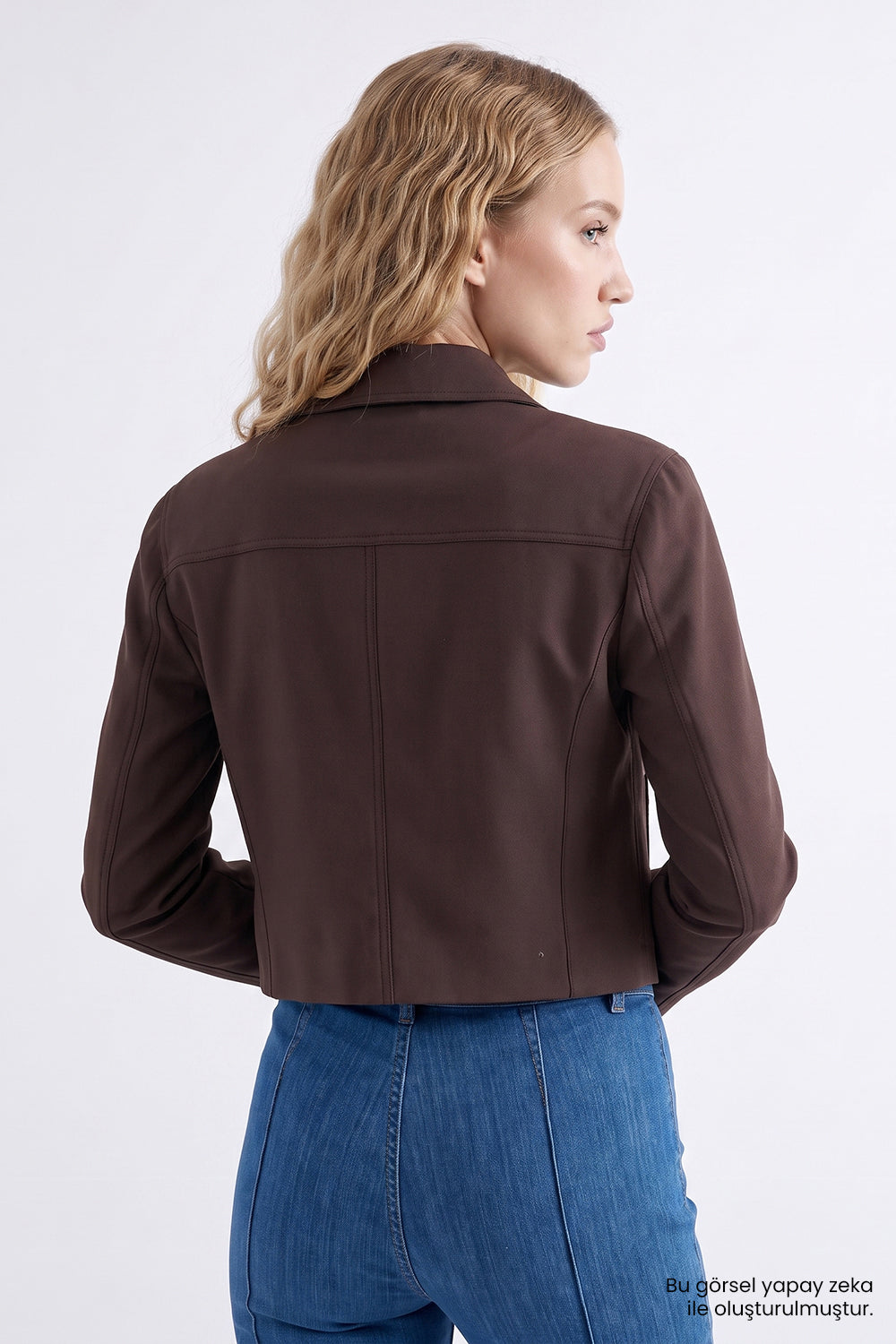 Exquise-Kısa Regular Ceket – Kahverengi̇-Ceket-2-Milagron.com