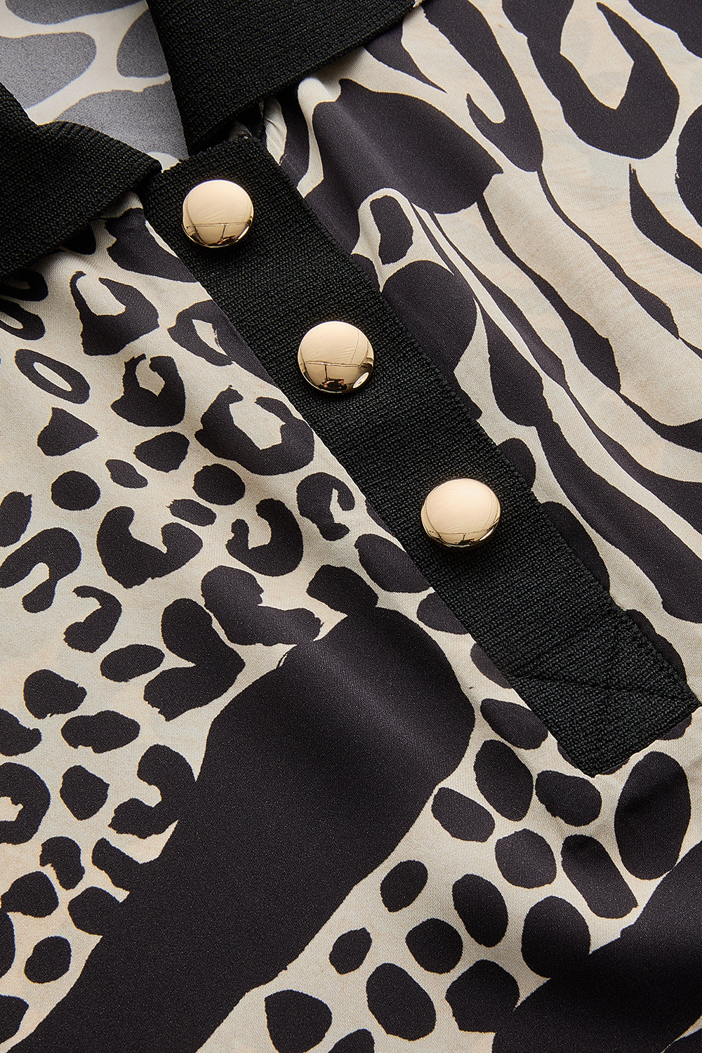 Exquise-Kolsuz Gömlek Yakalı Regular Fit Soyut Desenli Bluz-Gömlek-7-Milagron.com