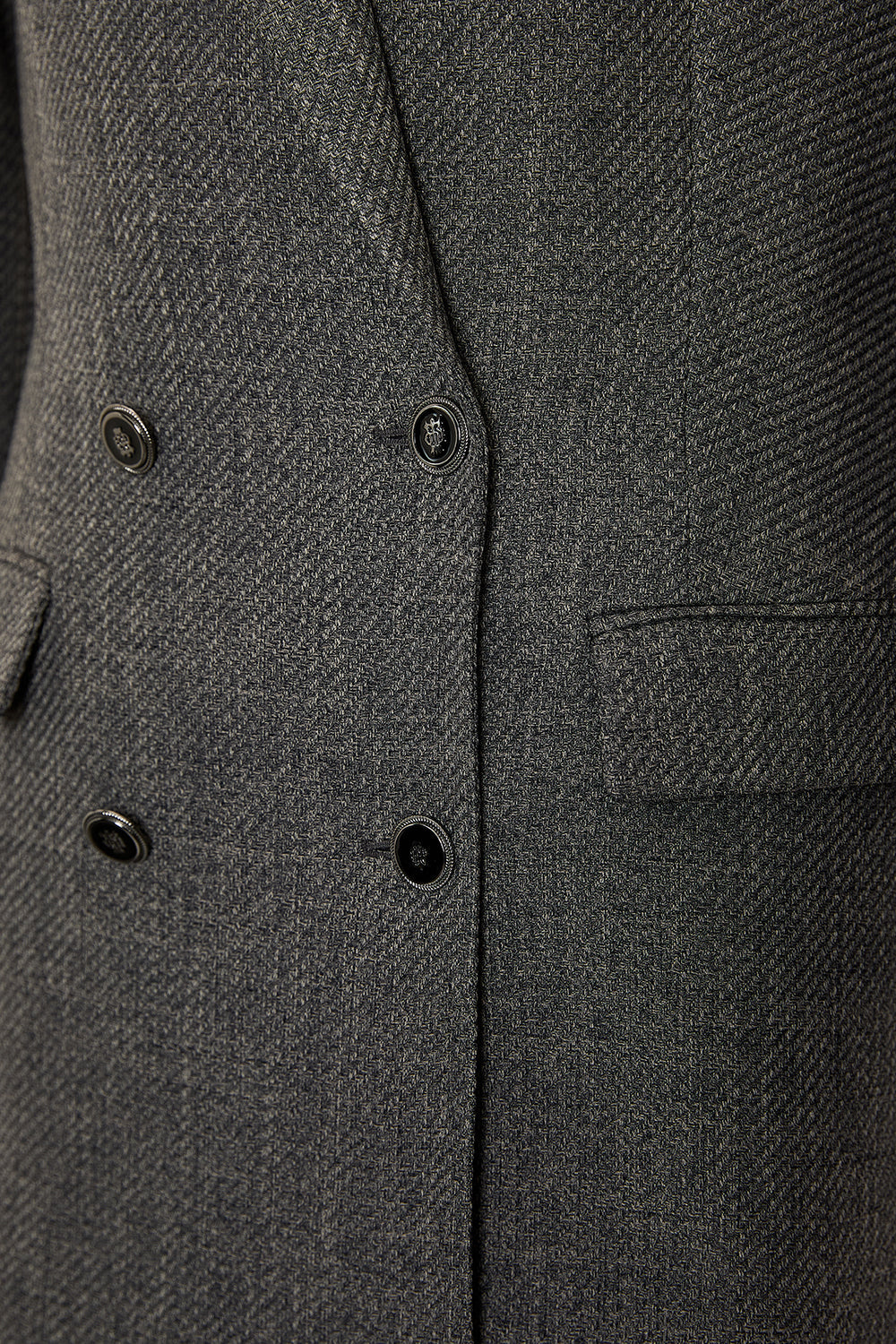 Exquise-Kruvaze Uzun Kollu Dokuma Blazer Ceket-CEKET-3-Milagron.com