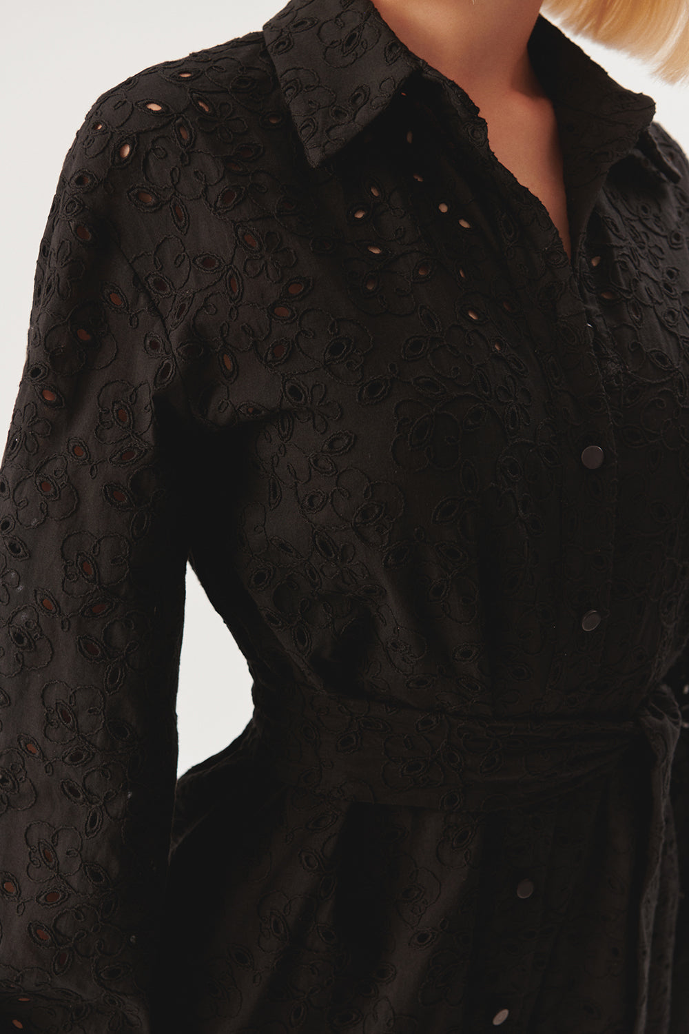 Exquise-Maksi Boy Kuşaklı Fisto Regular Pamuklu Gömlek Elbise-Elbise-11-Milagron.com