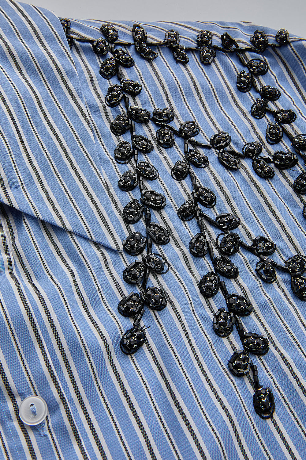 Exquise-Omuzları Taş İşlemeli Regular Fit çizgili Gömlek-Gömlek-7-Milagron.com