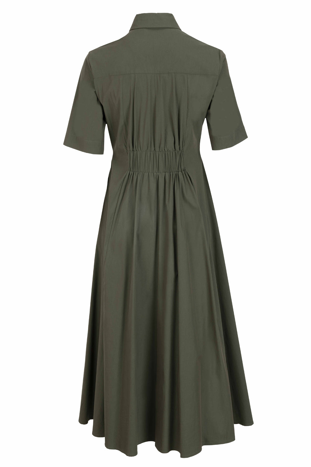 Exquise-Pamuklu Haki Regular Gömlek Elbise-Elbise-2-Milagron.com