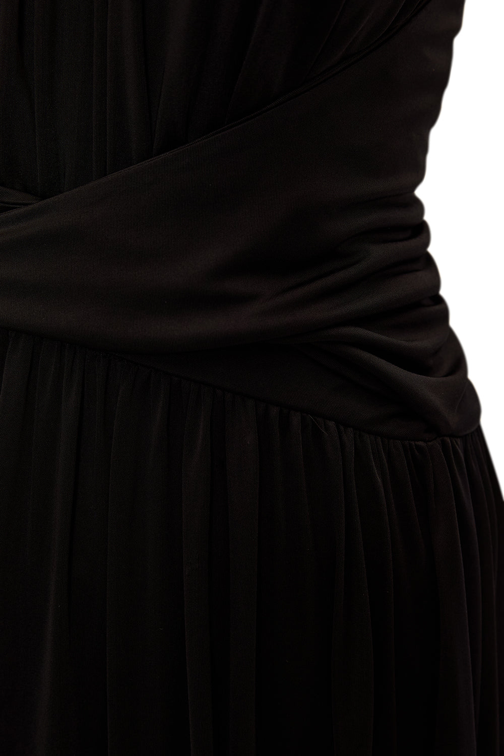 Exquise-Pliseli Halter Yaka örme Siyah Elbise-ELBİSE-9-Milagron.com