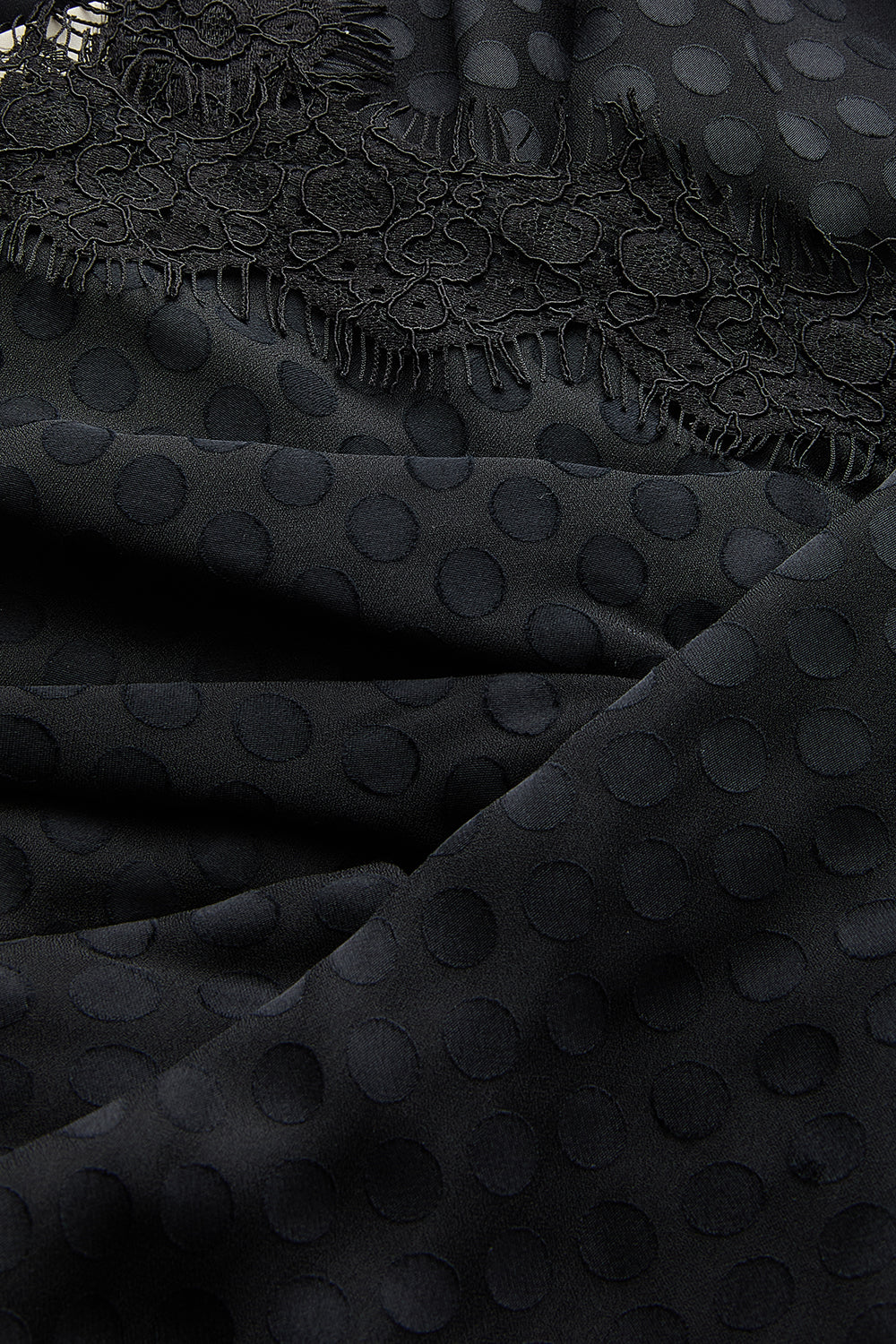 Exquise-Puantiye Detaylı Bele Oturan Askılı Siyah Maxi Elbise-ELBİSE-6-Milagron.com