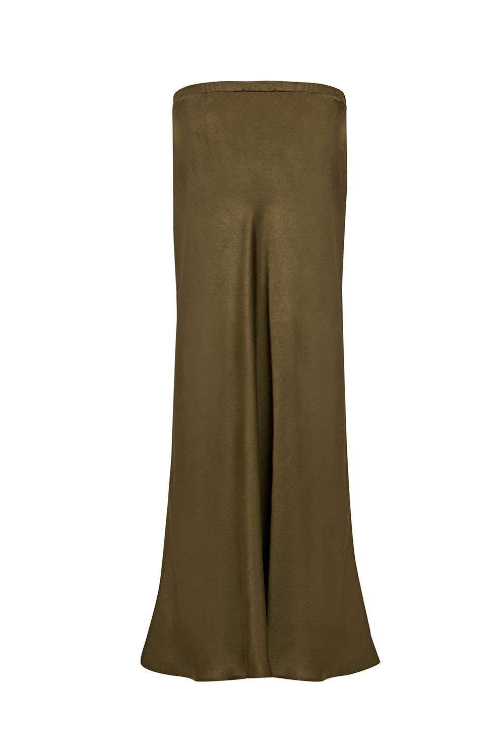 Exquise-Saten Yüzeyli Bağcıklı Regular Dokuma Midi Etek-ETEK-2-Milagron.com