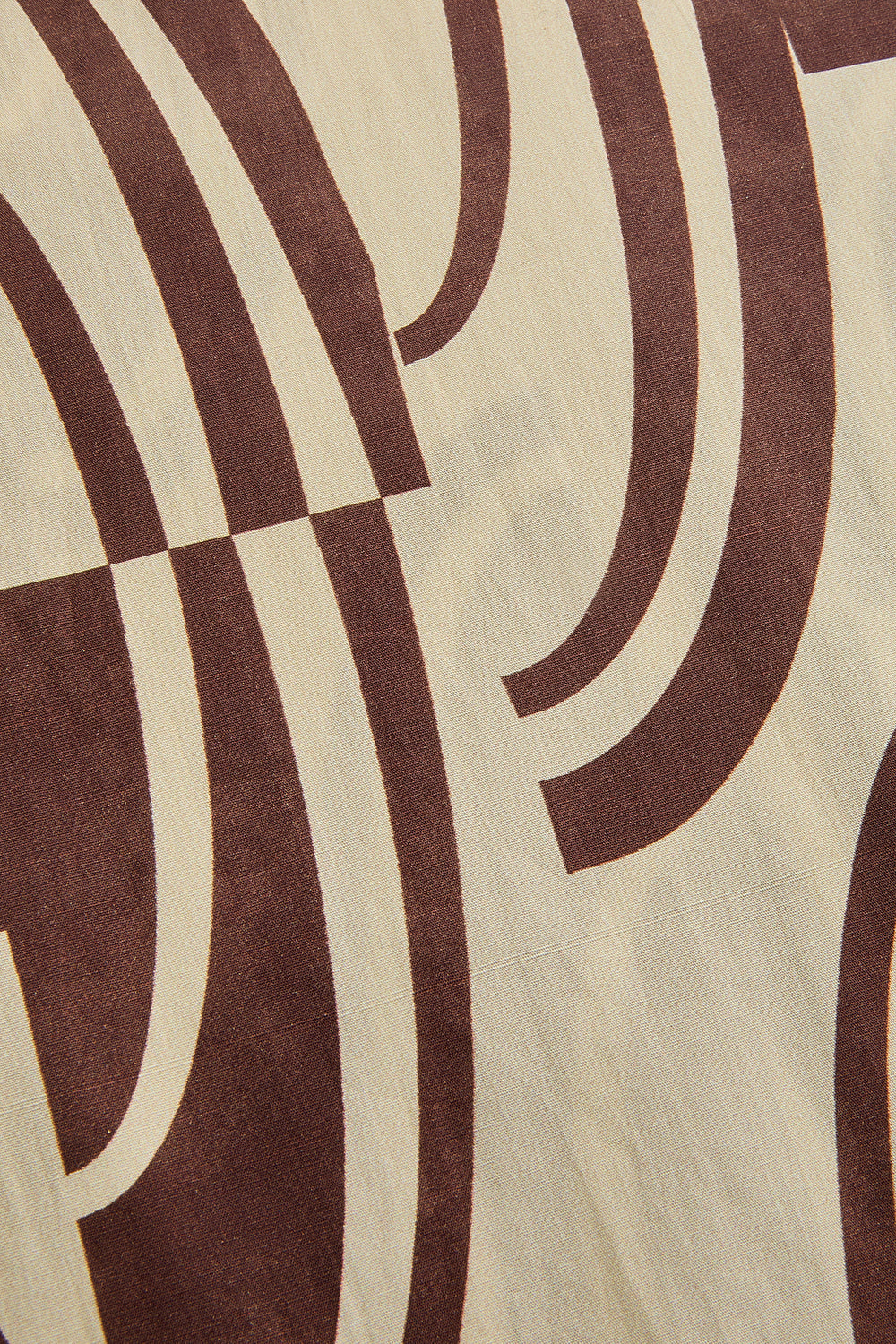 Exquise-Soyut Desenli Pamuklu Kahve Kemik Wide Leg Pantolon-Pantolon-7-Milagron.com