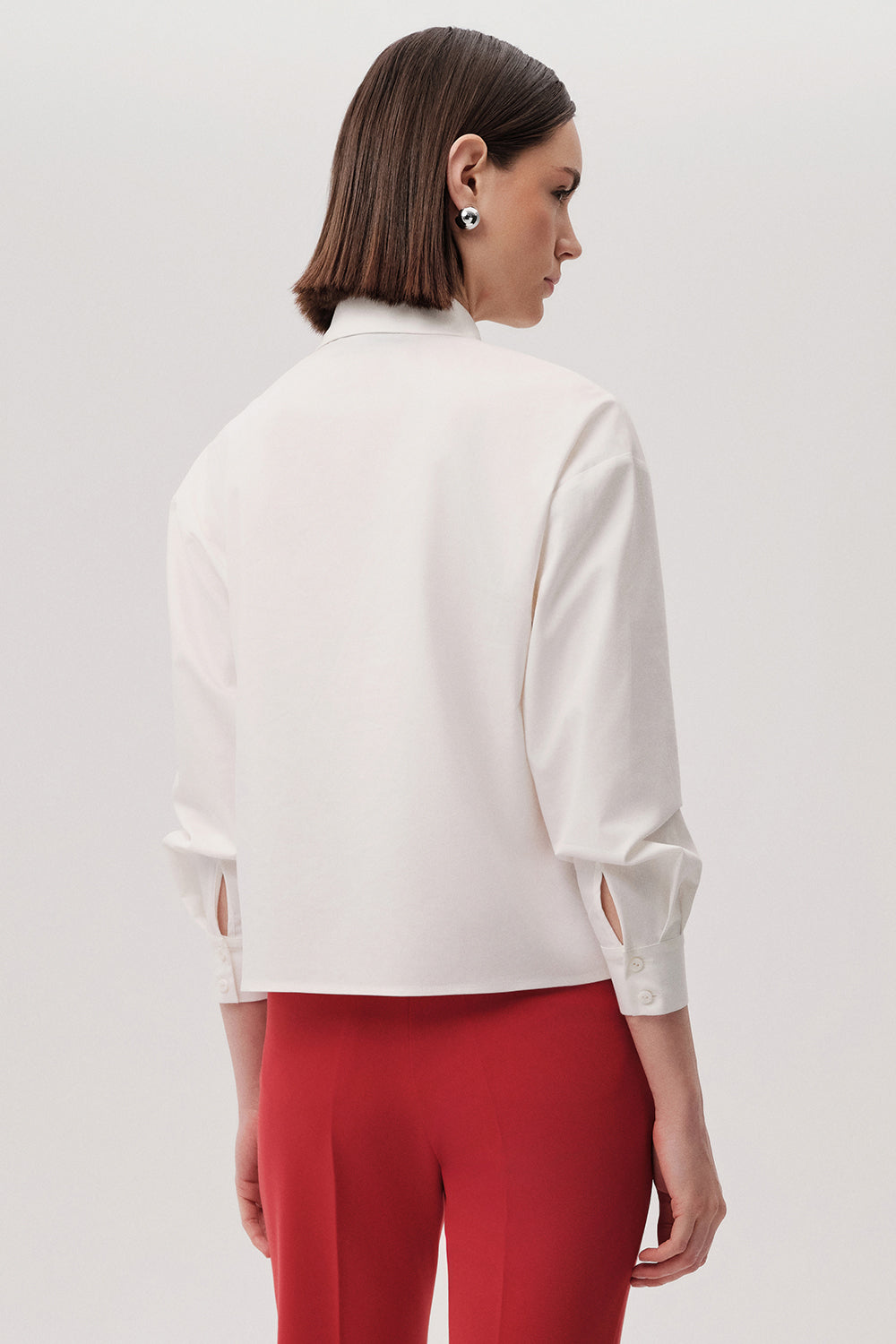 Exquise-Taşlı Uzun Kollu Regular Kemik Gömlek-GÖMLEK-4-Milagron.com