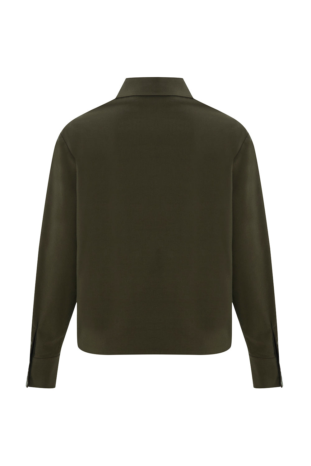 Exquise-Uzun Kollu Cepli çıt çıt Detaylı Regular Haki Gömlek-GÖMLEK-8-Milagron.com