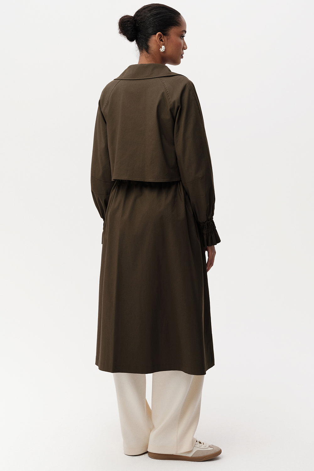 Exquise-Uzun Kollu Kuşak Detaylı Midi Regular Trençkot-TRENÇKOT-4-Milagron.com