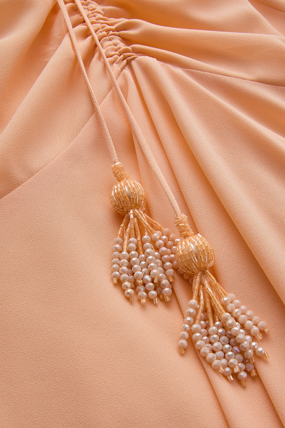 Exquise-V Yaka Kolsuz Büzgü Detaylı Regular Midi Boy Elbise-ELBİSE-6-Milagron.com