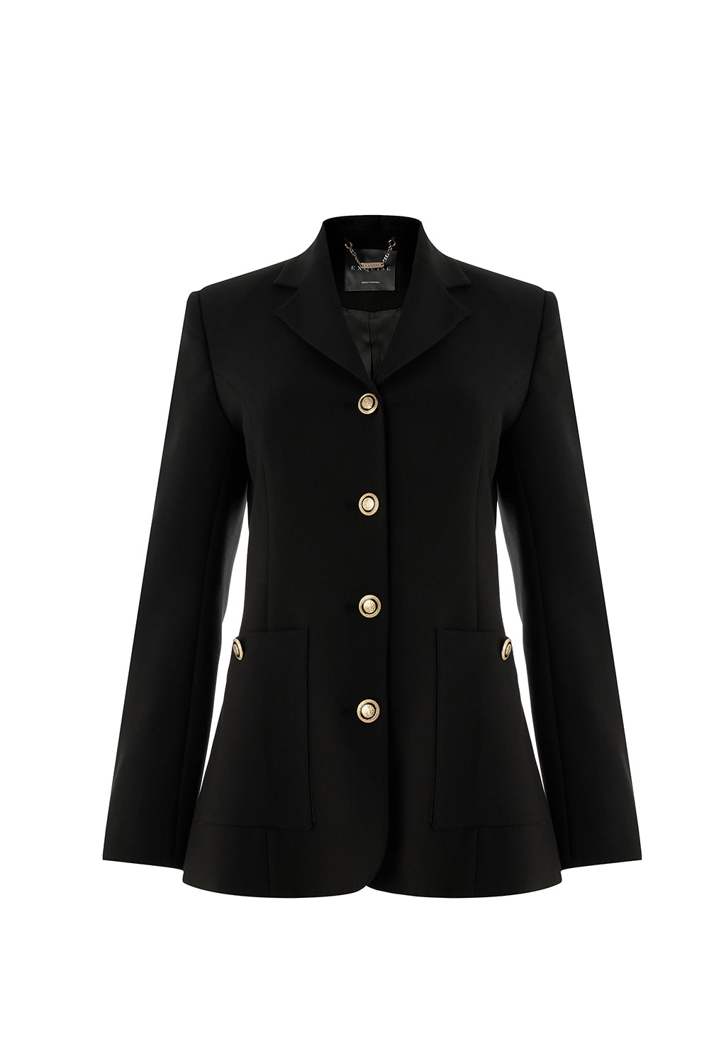 Exquise-Vatkalı Astarlı Slim Fit Cepli Siyah Ceket-CEKET-7-Milagron.com