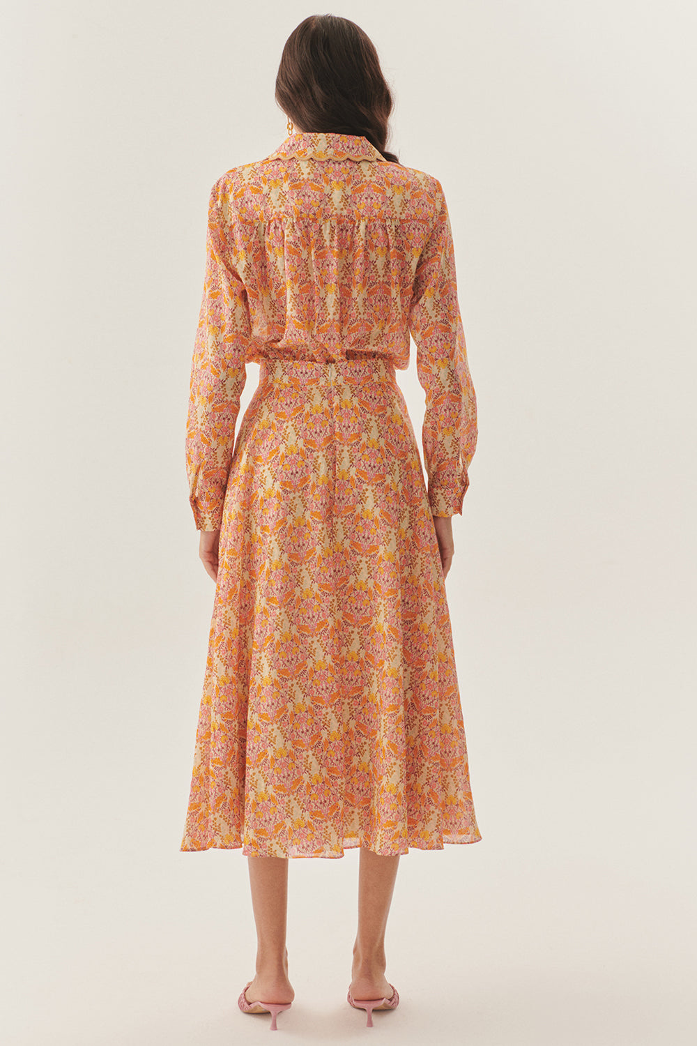 Exquise-Yaka Detaylı Regular Fit çiçek Desenli Gömlek-Gömlek-4-Milagron.com