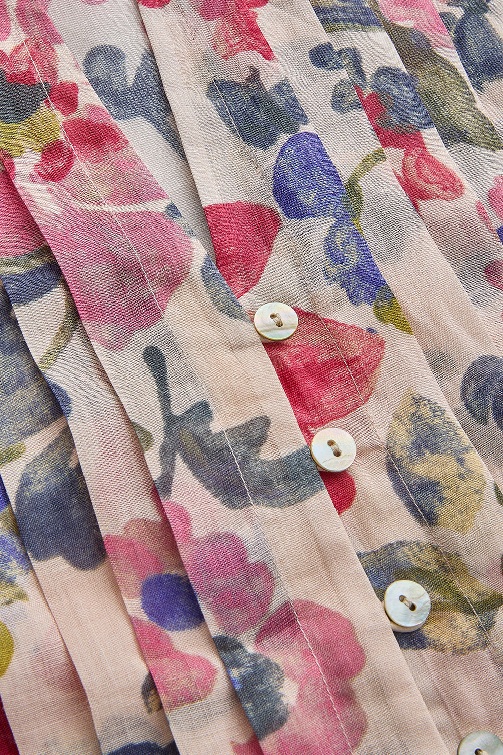 Exquise-Yakasız Rahat Kalıp Floral Desen Bluz-BLUZ-7-Milagron.com