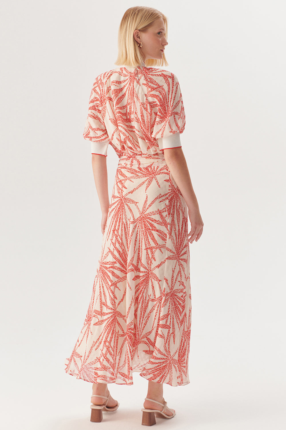 Exquise-Yaprak Desenli Düğme Detaylı Rahat Kesim Rayon şifon Bluz-Bluz-9-Milagron.com