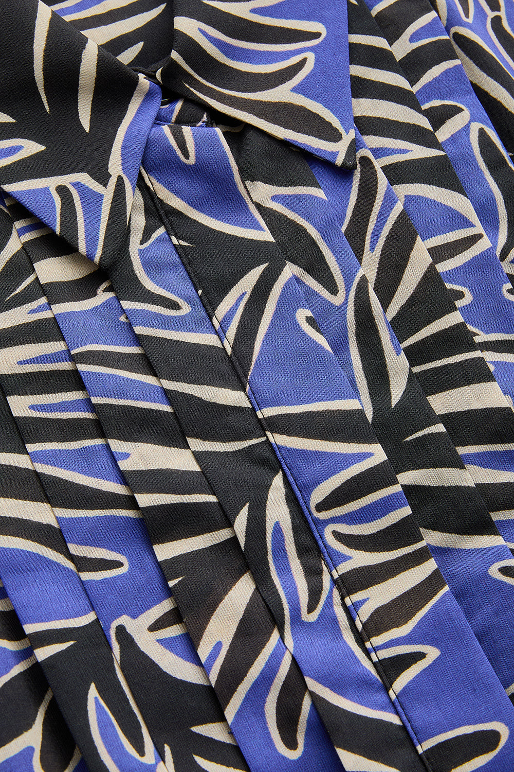 Exquise-Yaprak Desenli Pamuklu Regular Midi Gömlek Elbise-ELBİSE-7-Milagron.com