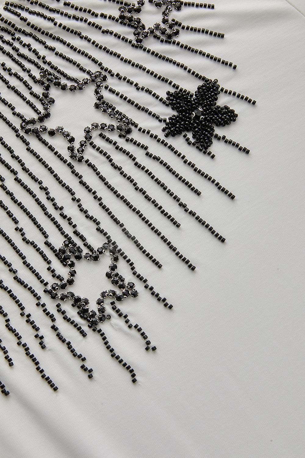 Exquise-Yıldız İşlemeli Bisiklet Yaka Regular örme Tişört-T-Shirts-6-Milagron.com