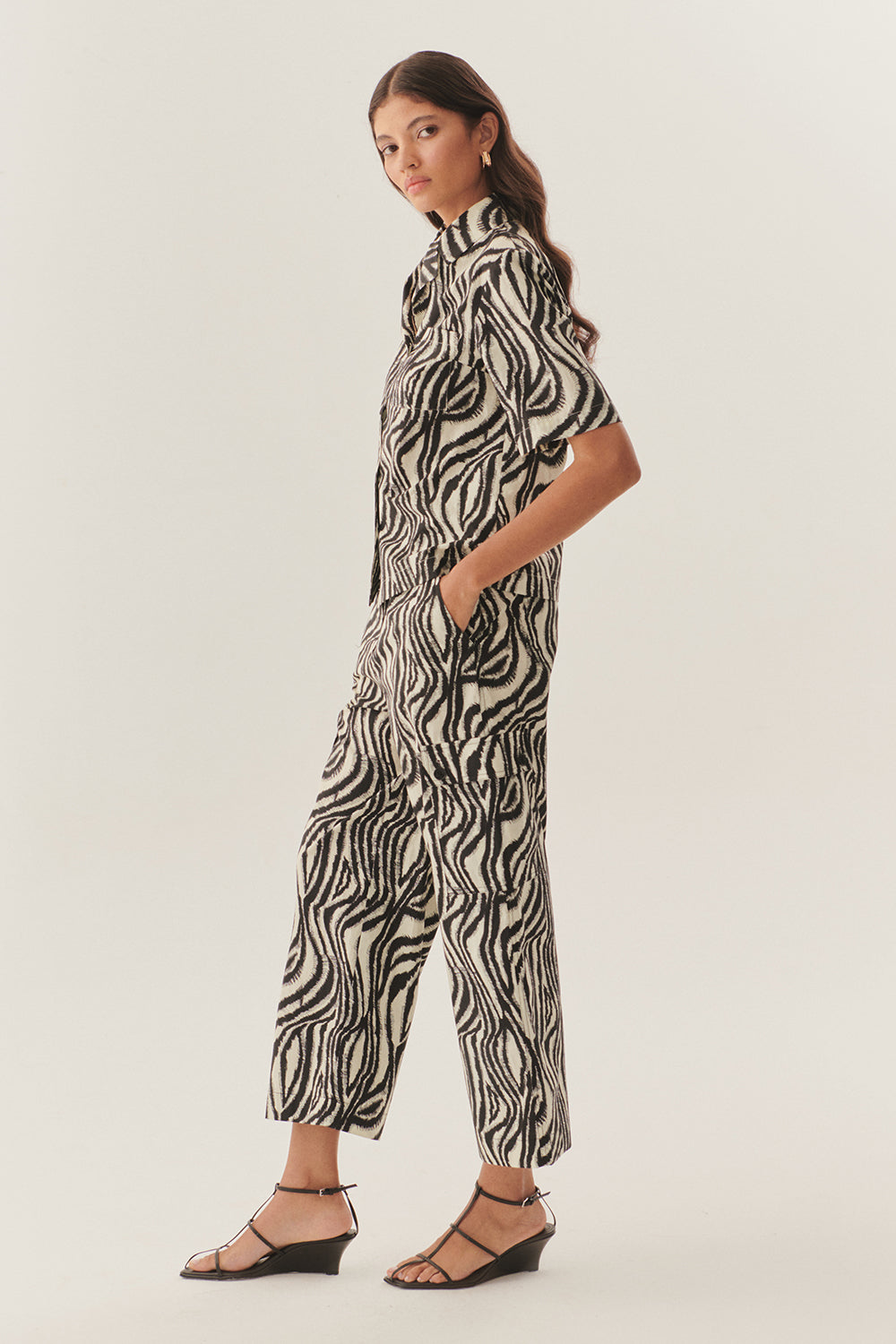 Exquise-Zebra Desenli Pamuklu Regular Gömlek-Gömlek-3-Milagron.com