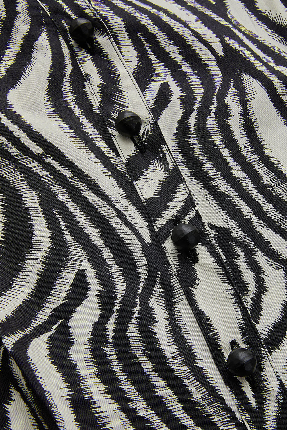 Exquise-Zebra Desenli Pileli Kısa Kollu Regular Pamuklu Mini Elbise-ELBİSE-7-Milagron.com