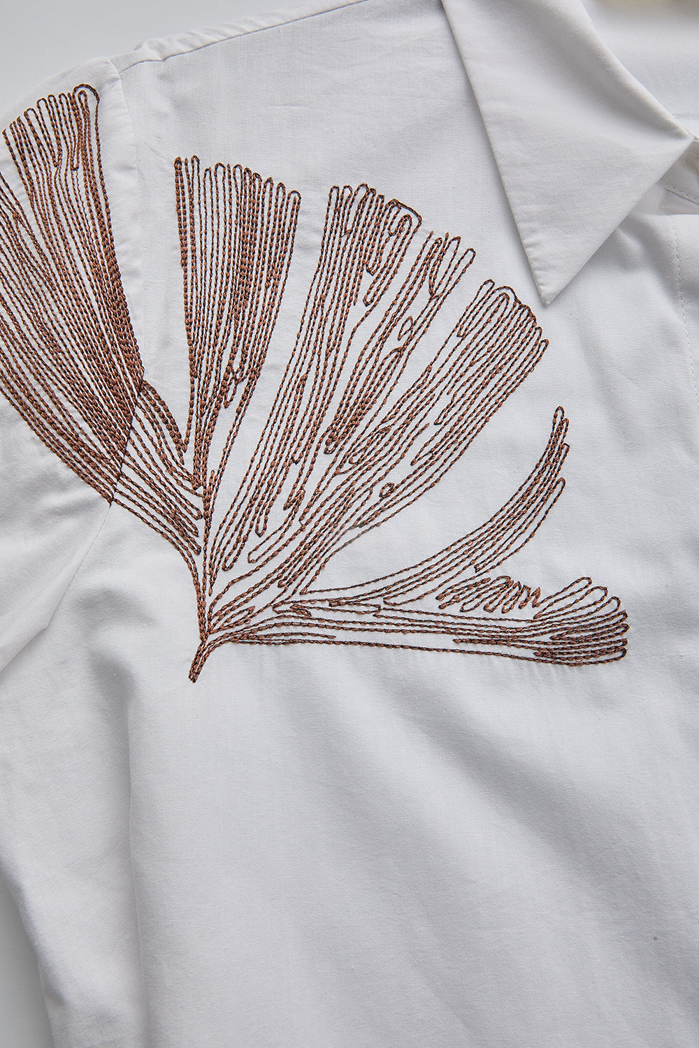 Exquise-çiçek Dikiş Detaylı Pamuk Regular Kemik Gömlek-Gömlek-7-Milagron.com