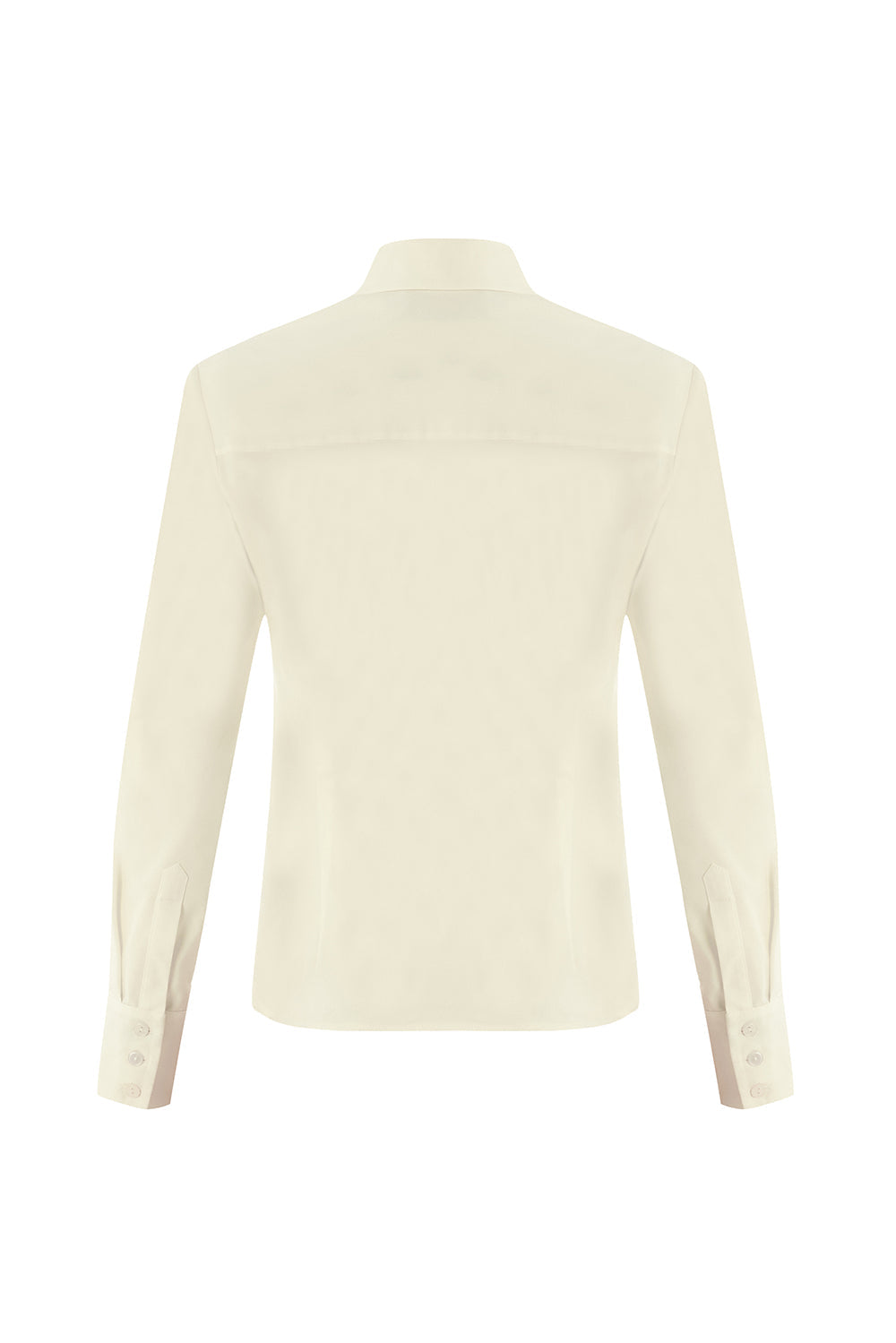 Exquise-çiçek İşlemeli Grogen şeritli Uzun Kollu Slim Fit Ekru Gömlek-GÖMLEK-7-Milagron.com