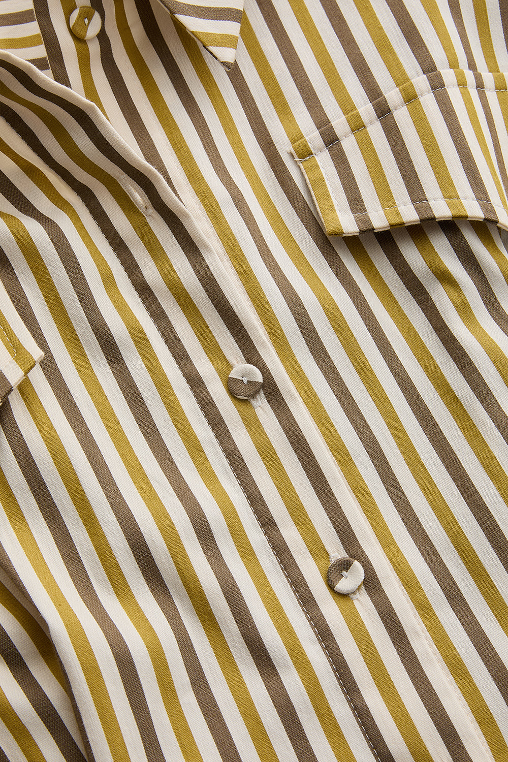 Exquise-çizgili Gömlek Yaka Uzun Kollu Slim Fit çok Renkli Midi Elbise-ELBİSE-6-Milagron.com