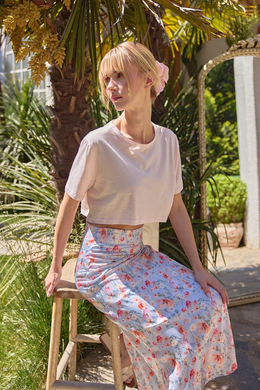 Mint Pamuklu Crop T-Shirt | Pembe