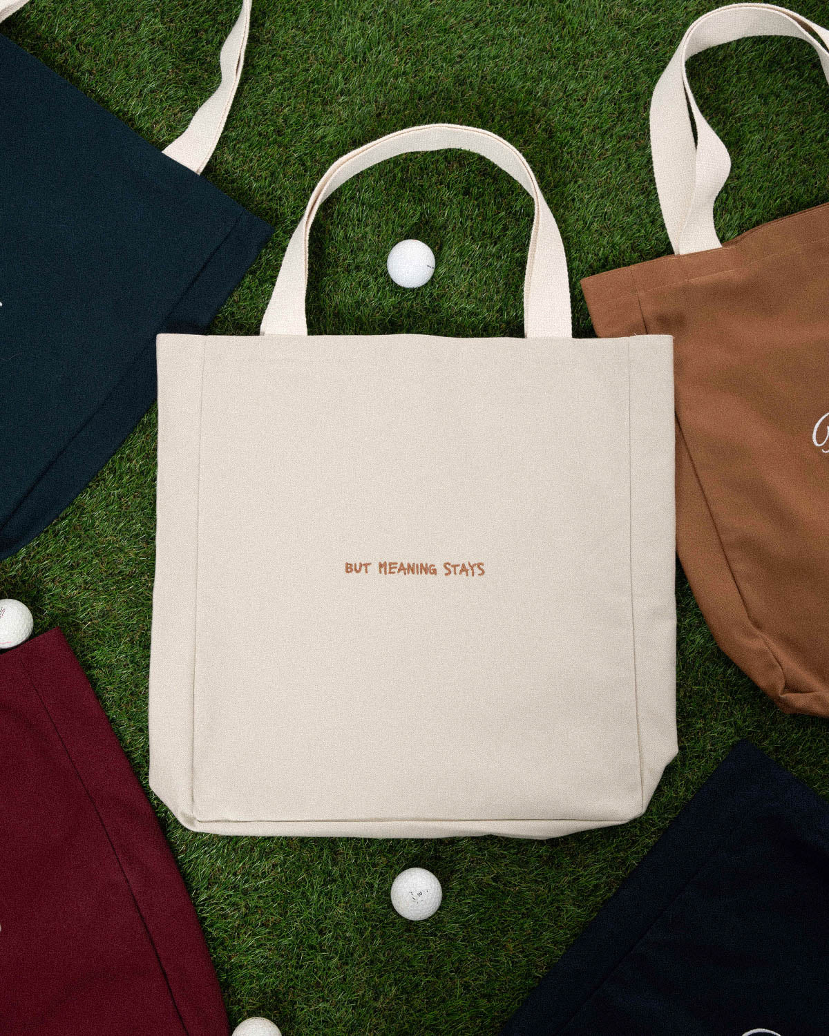 Unisex Fakemood Nakişli Tote Bag - Bej