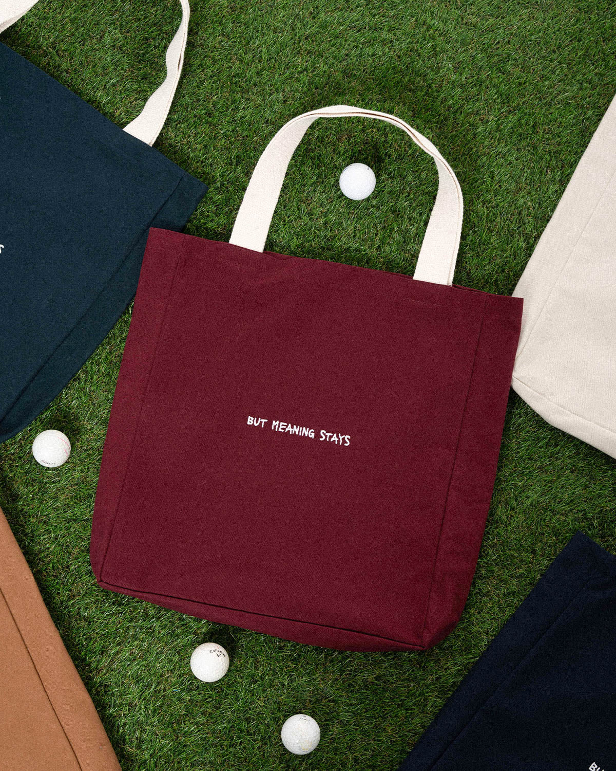 Unisex Fakemood Nakişli Tote Bag - Bordo