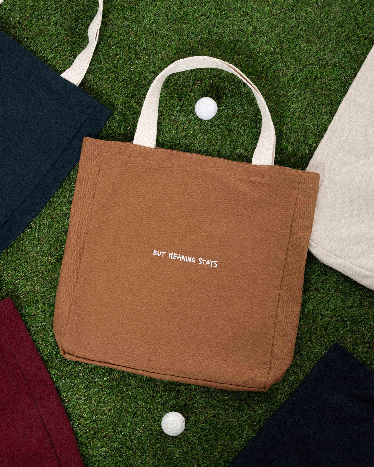 Unisex Fakemood Nakişli Tote Bag - Camel