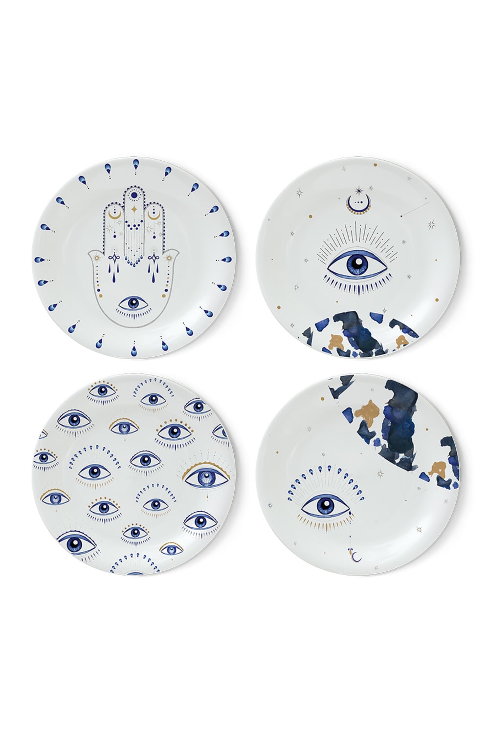 Fern&Co-Spirit Eye Collection 4’lü Tatlı Tabağı-Tabak & Kase-1-Milagron.com