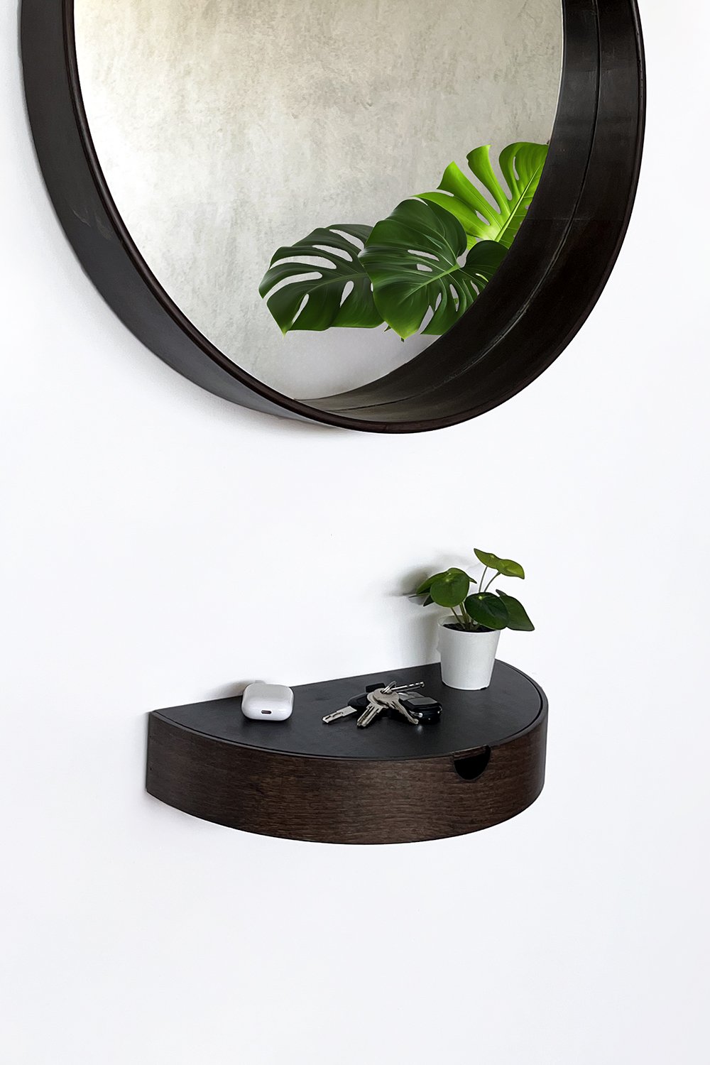 Fagus Wood-Ahşap Anahtarlık Kutusu Ve Dekoratif Duvar Rafı (ceviz)-Duvar Rafı-11-Milagron.com