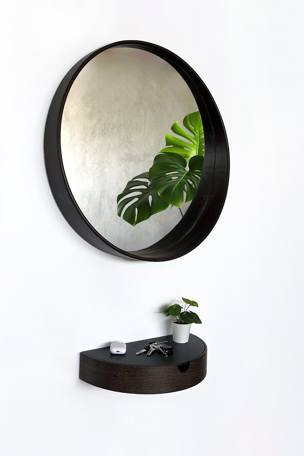 Fagus Wood-Ahşap Anahtarlık Kutusu Ve Dekoratif Duvar Rafı (ceviz)-Duvar Rafı-12-Milagron.com