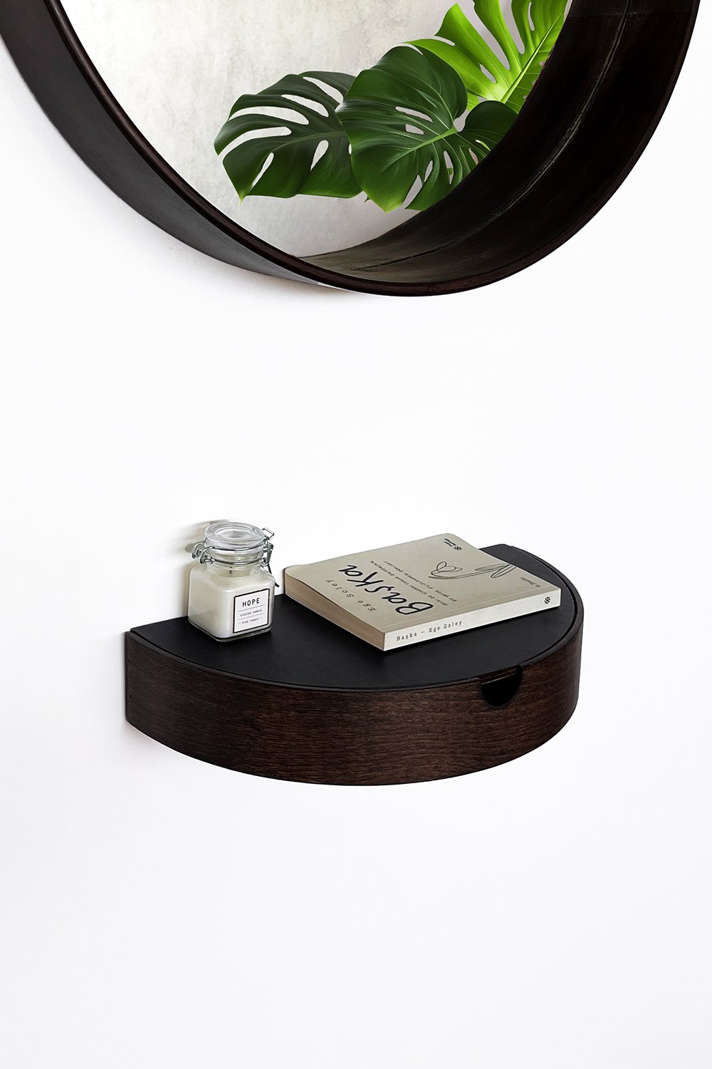 Fagus Wood-Ahşap Anahtarlık Kutusu Ve Dekoratif Duvar Rafı (ceviz)-Duvar Rafı-4-Milagron.com