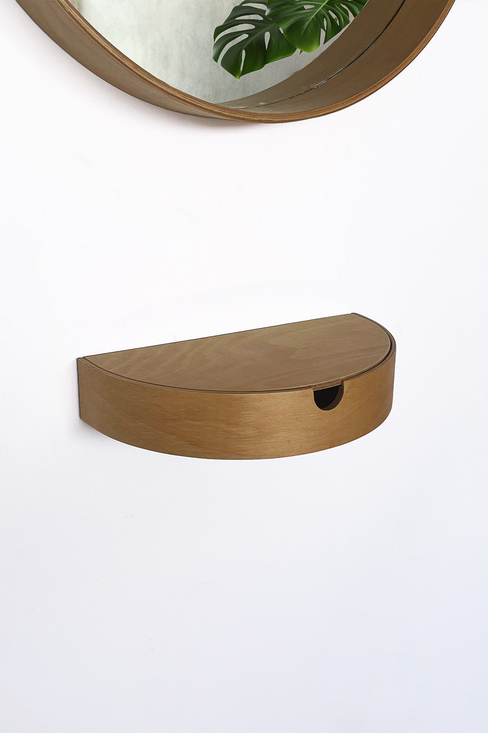 Fagus Wood-Ahşap Antre Duvar Rafı Ve Kapaklı Başucu Komodini (kayın)-Duvar Rafı-8-Milagron.com